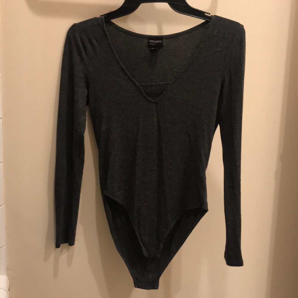 Grey Long Sleeve Bodysuit
